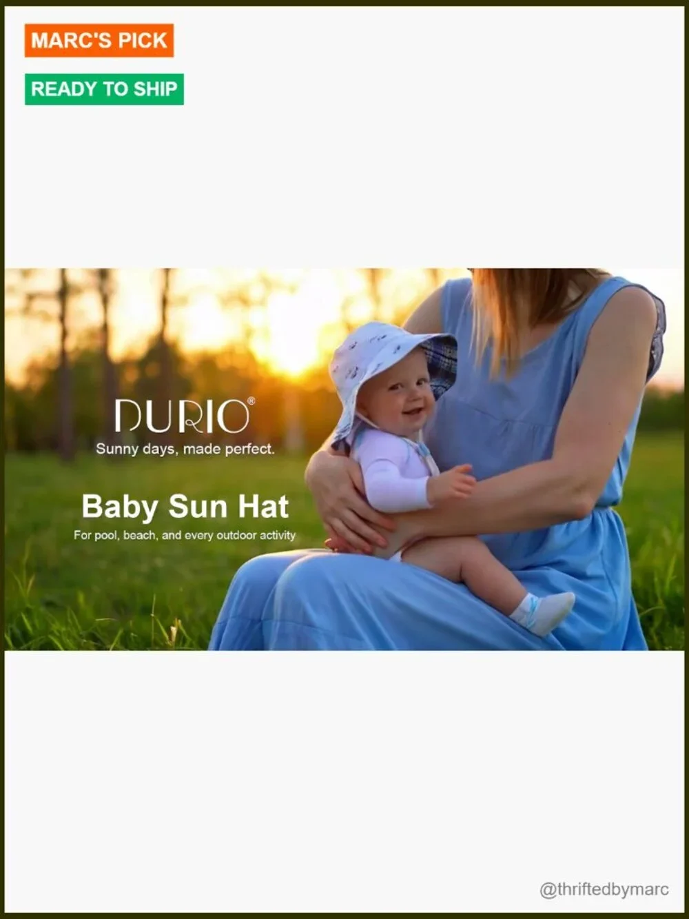 UPF 50+ Baby Sun Hat Wide Brim Bucket Hat Adjustable Chin Strap Cotton Toddler